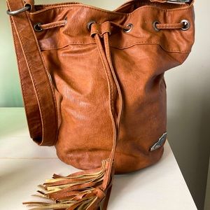 Roxy Brown Bucket Crossbody Bag